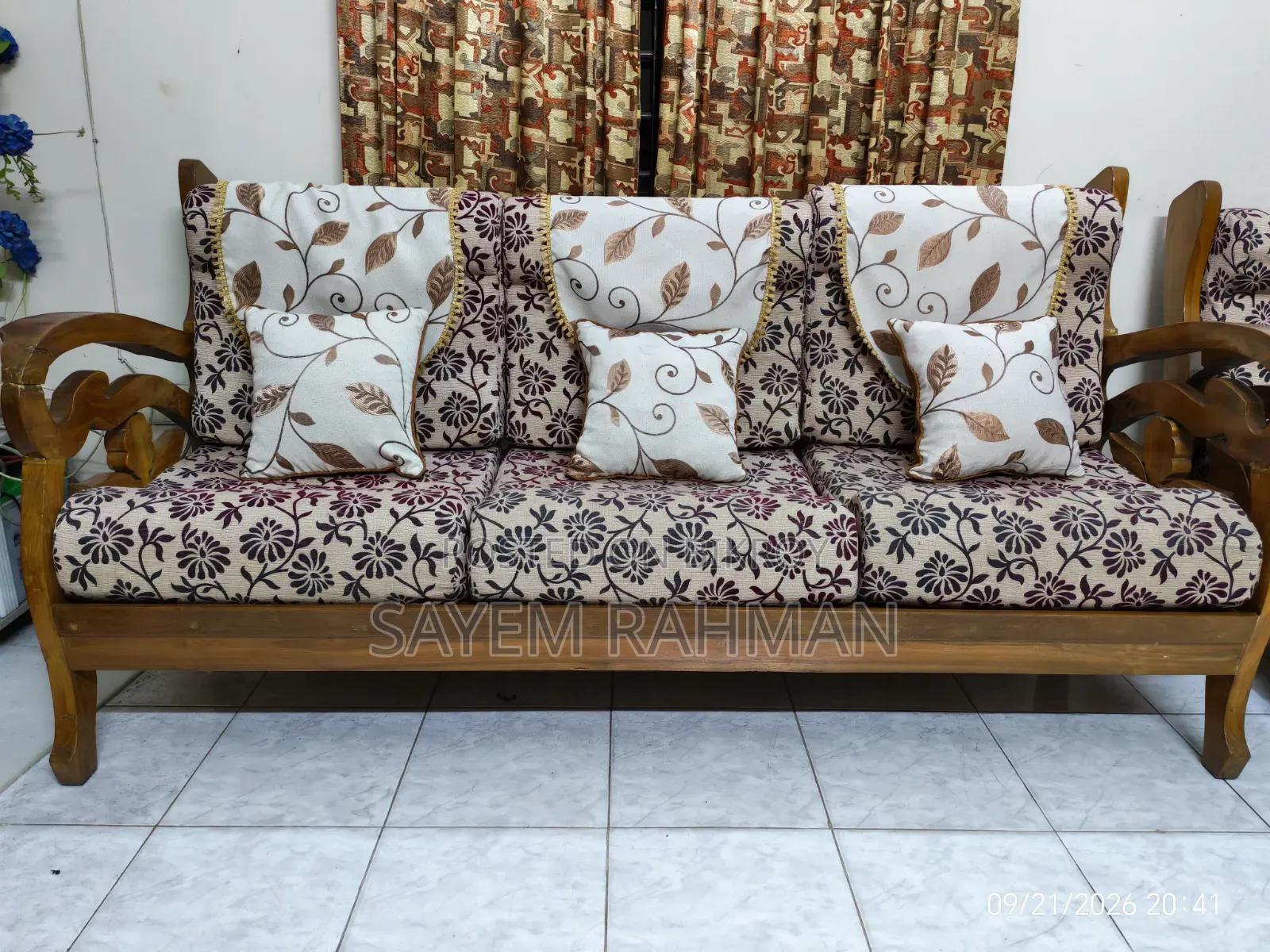 Sofa Set With Cushion 3+1+1