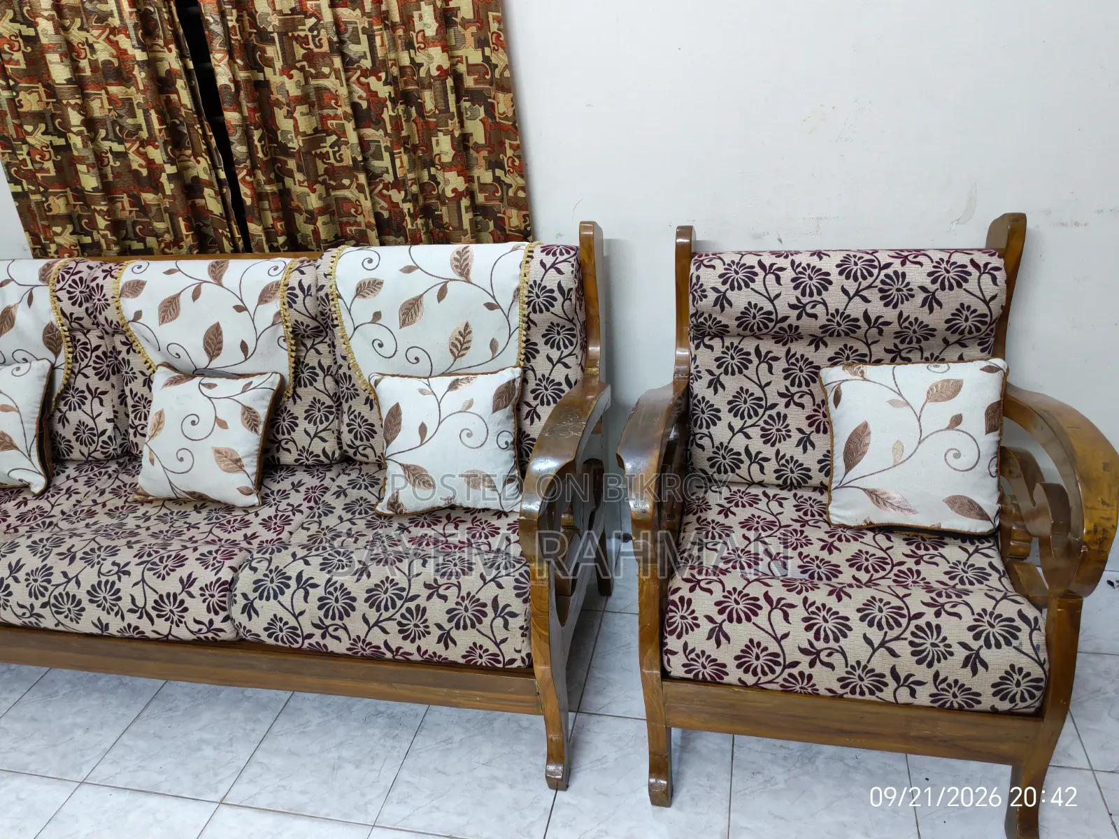 Sofa Set With Cushion 3+1+1