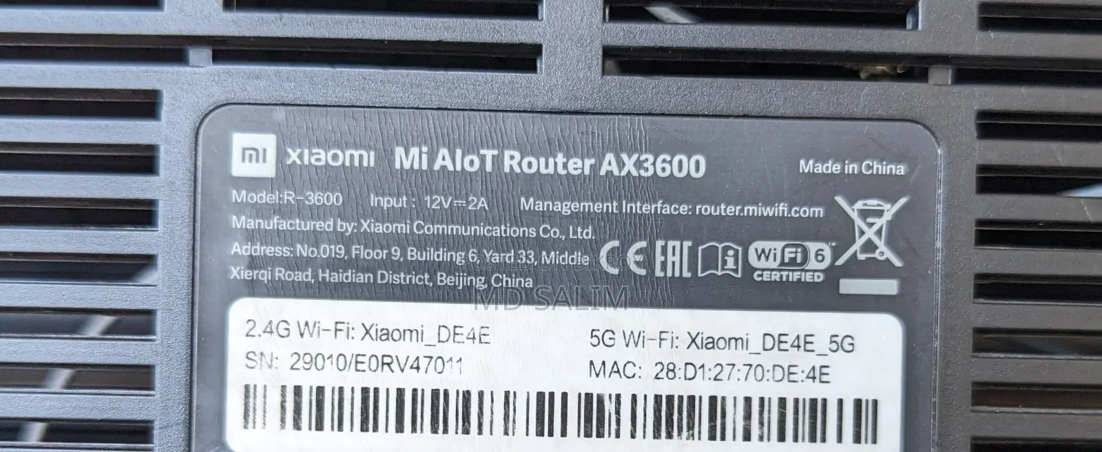 Xiaomi Gigabyte Router Wi-Fi 6 Mesh 5G