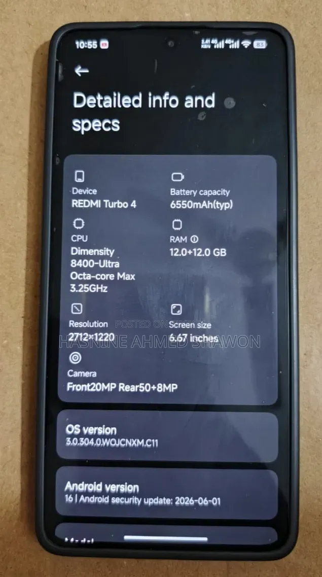 Xiaomi Redmi Turbo 4 256 জিবি কালো