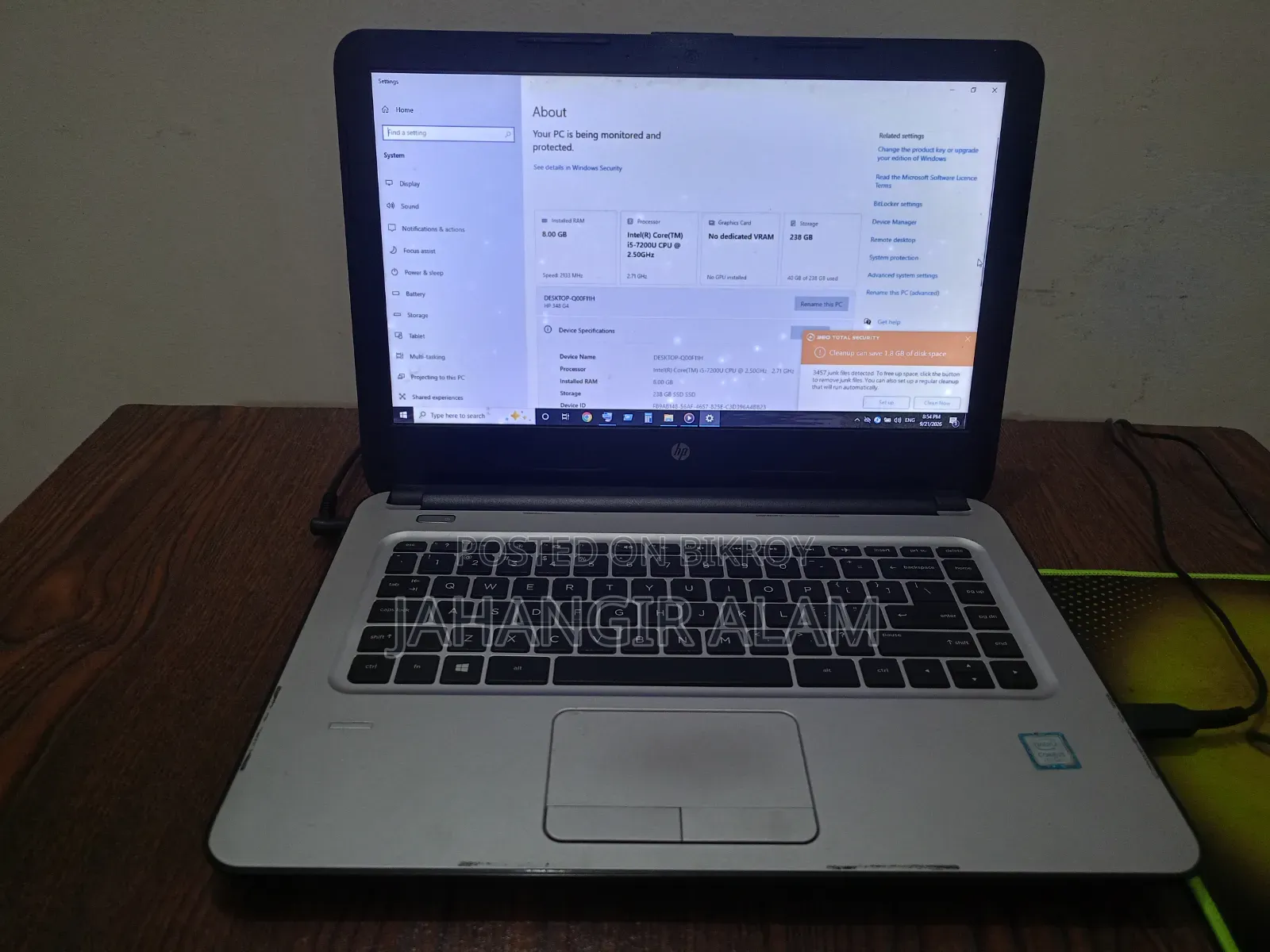 Laptop HP 348 G4 8GB Intel Core i5 SSD 256GB