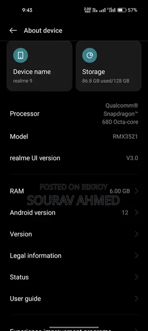 Realme 9 128 GB Black