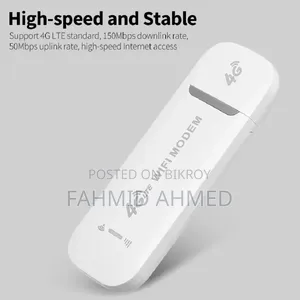 4G LTE USB Modem Wifi Router 150mbps Portable-White Colour (Imported)