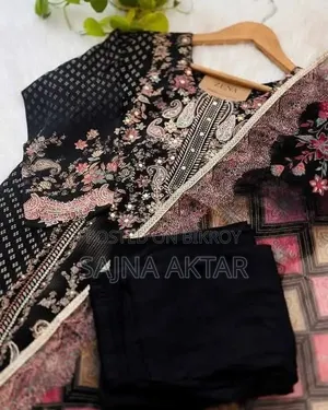 Zena Black Georgette Party Three-Piece - New Design