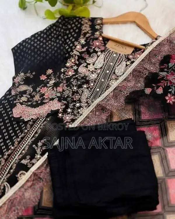 Zena Black Georgette Party Three-Piece - New Design