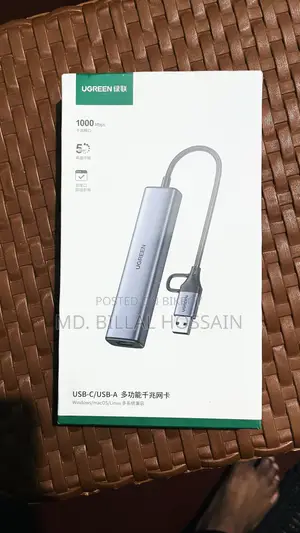 UGREEN CM475 USB Male to Tri USB 3.0, Type-C & Lan Female Converter