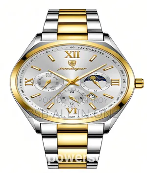 Men’s Two-Tone Quartz Watch – Silver Dial With Gold Accents