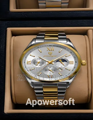 Men’s Two-Tone Quartz Watch – Silver Dial With Gold Accents