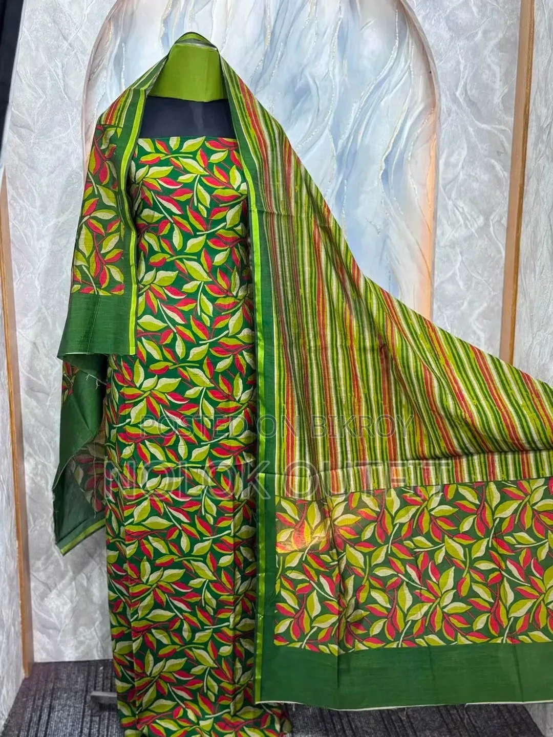 Pakistani Inspired Mysore Silk and Coco Print Three Piece