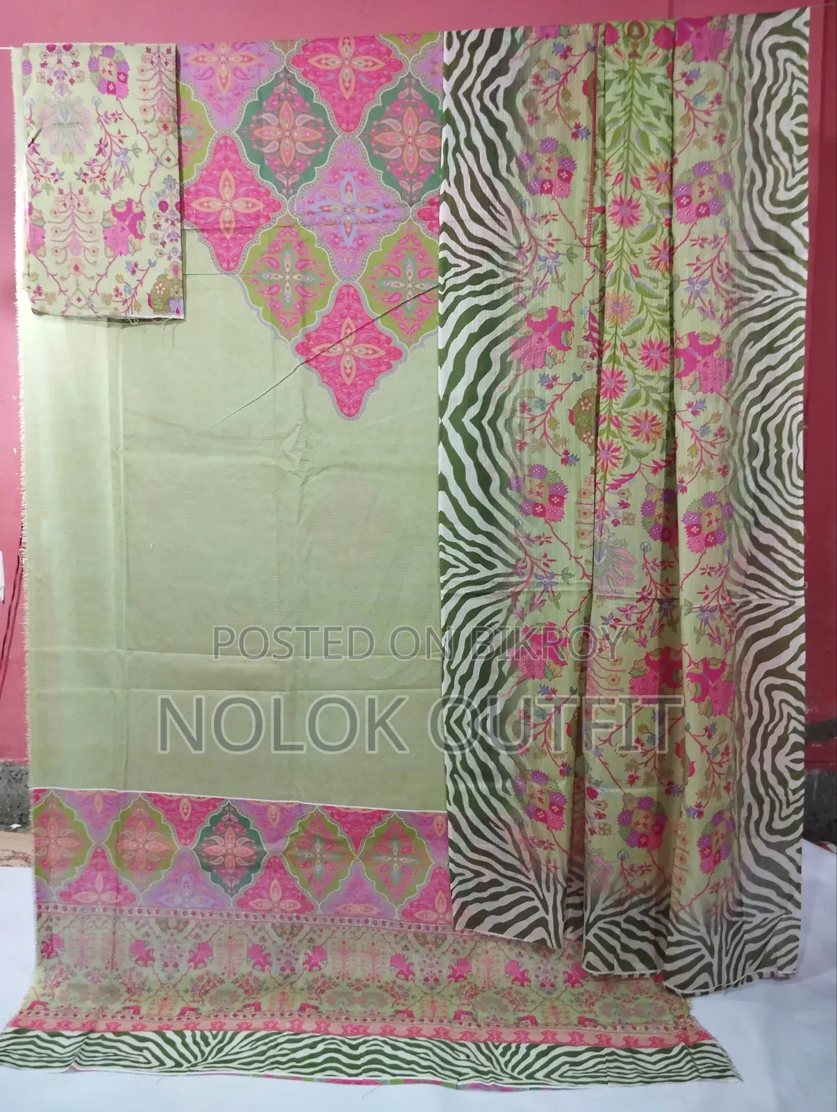 Pakistani Inspired Mysore Silk and Coco Print Three Piece