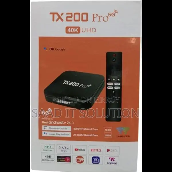 TX200 Pro 40K UHD Android TV Box with 16GB RAM