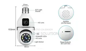 V380 Pro SQ002 3MP Bulb Camera Wi-Fi IP Camera