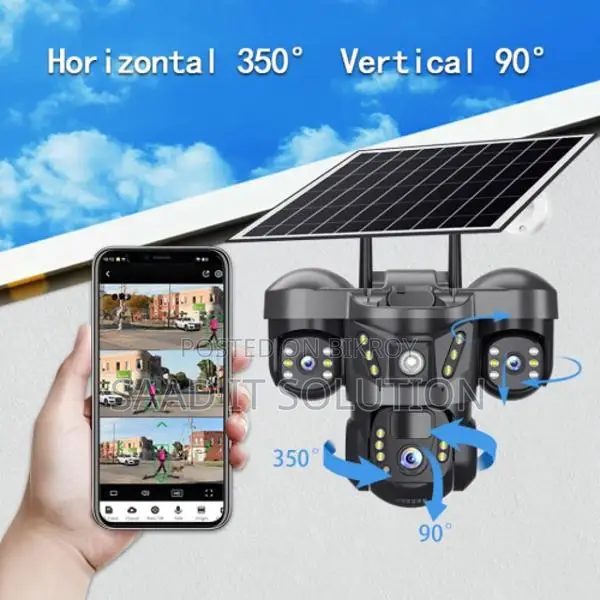 V380 Pro 3-Lens 4G Solar Wi-Fi Outdoor PTZ Camera