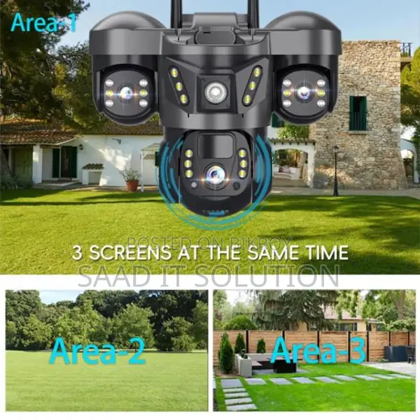 V380 Pro 3-Lens 4G Solar Wi-Fi Outdoor PTZ Camera