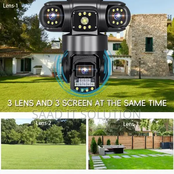 V380 Pro 3 Lens 3 Screen 9MP PTZ 4G Wi-Fi Camera