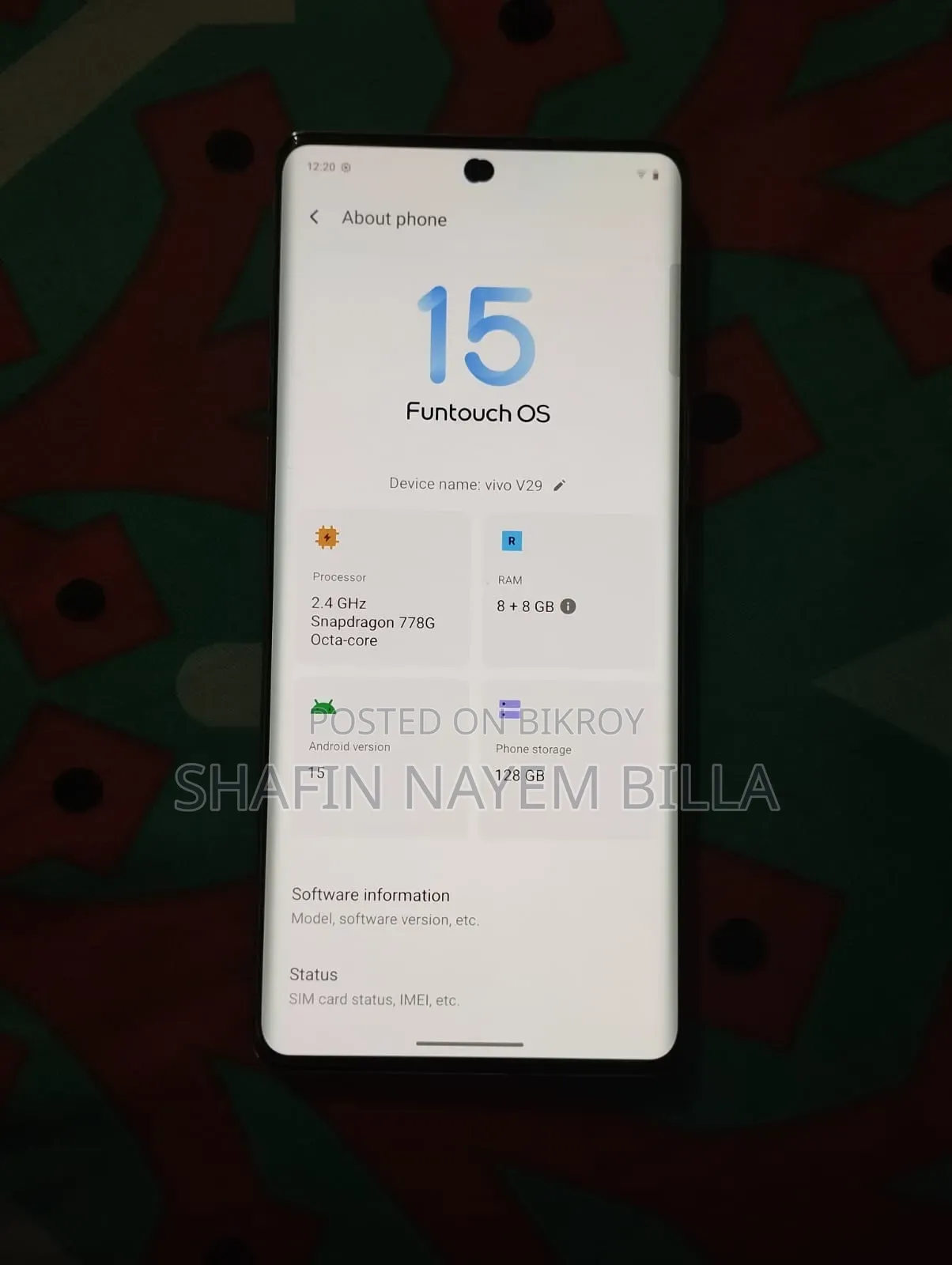 Vivo V29 256 GB Blue