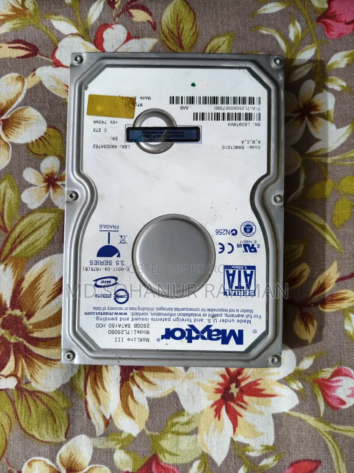 Maxtor 250GB SATA Hard Disk Drive (HDD)