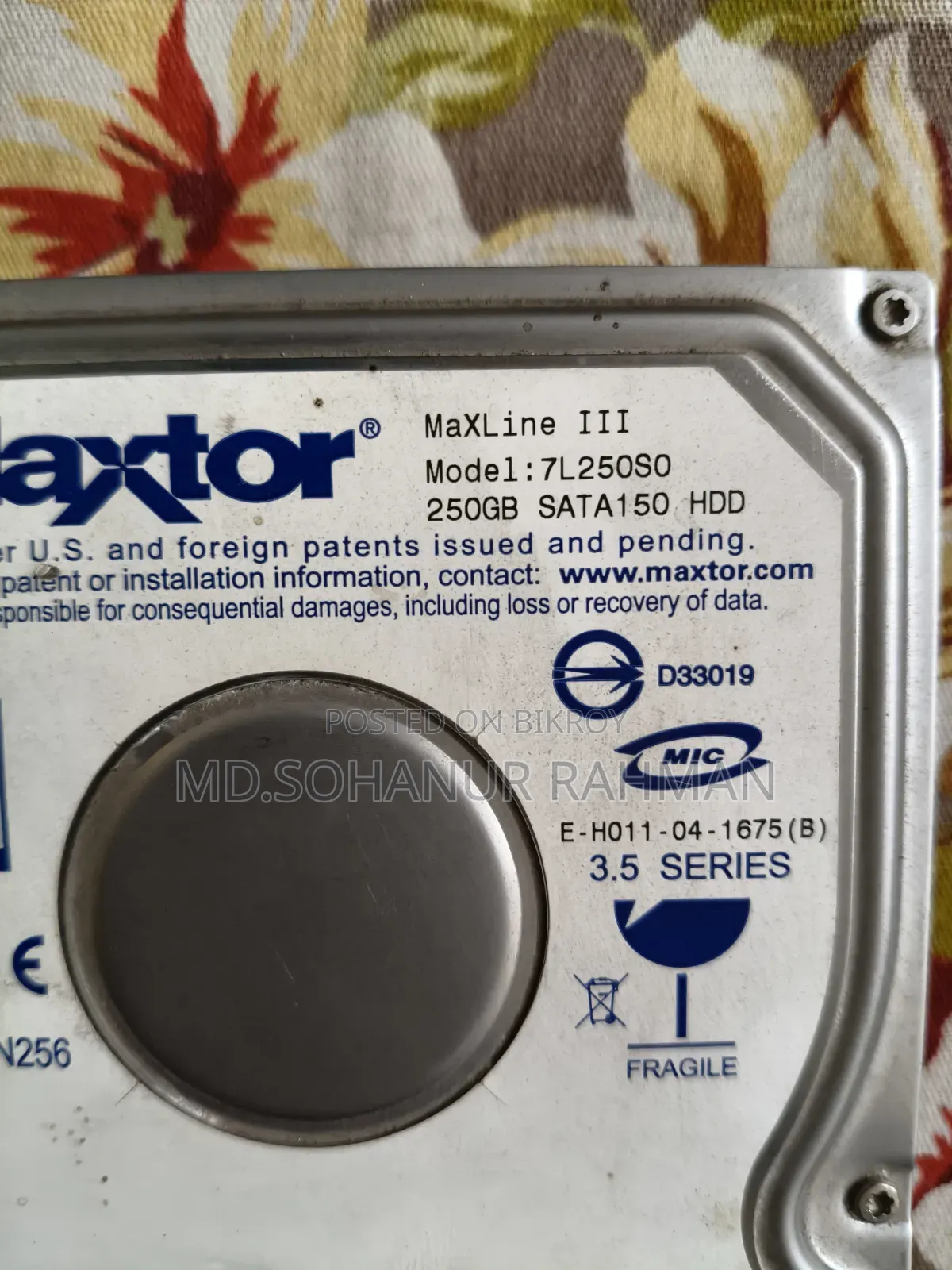 Maxtor 250GB SATA Hard Disk Drive (HDD)