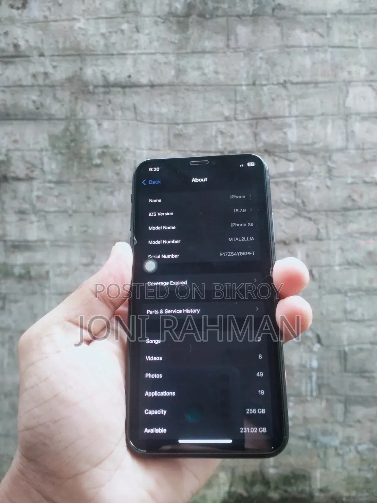 Apple iPhone XS 256 GB Black