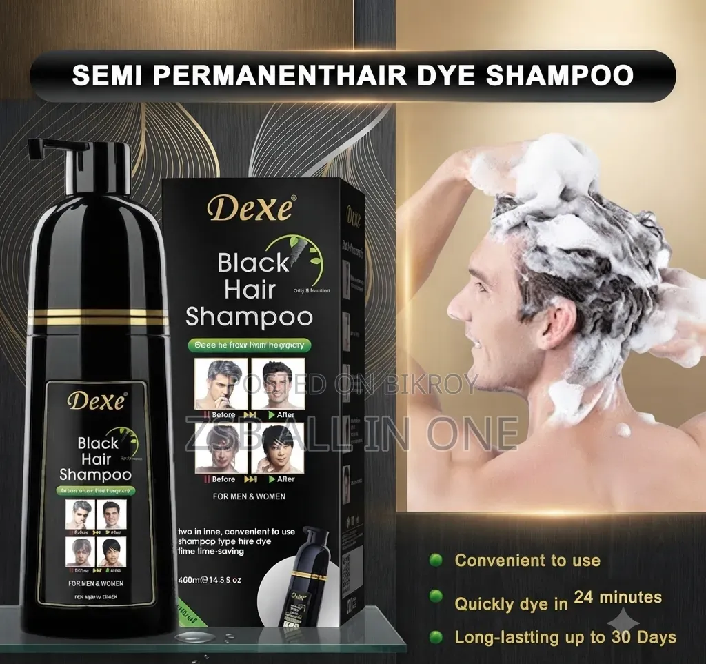 Dexe Black Hair Shampoo Bottle 400 Ml New