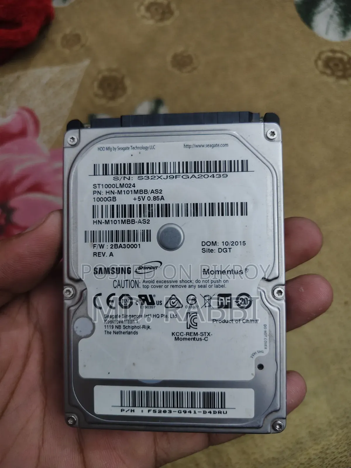 Hard Disk Drive (HDD) 1TB for Sale