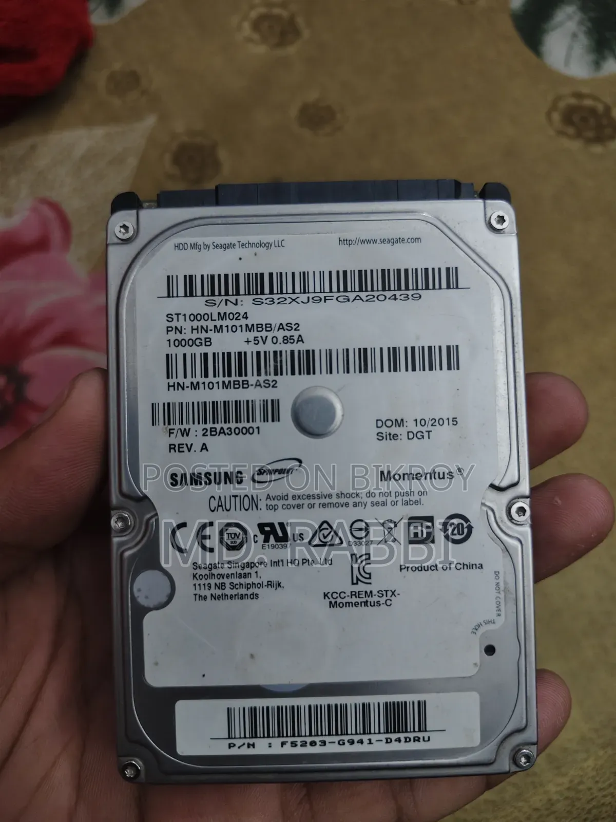 Hard Disk Drive (HDD) 1TB for Sale