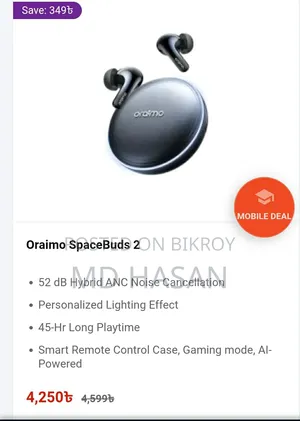 Oraimo SpaceBuds Just 8 Days Used