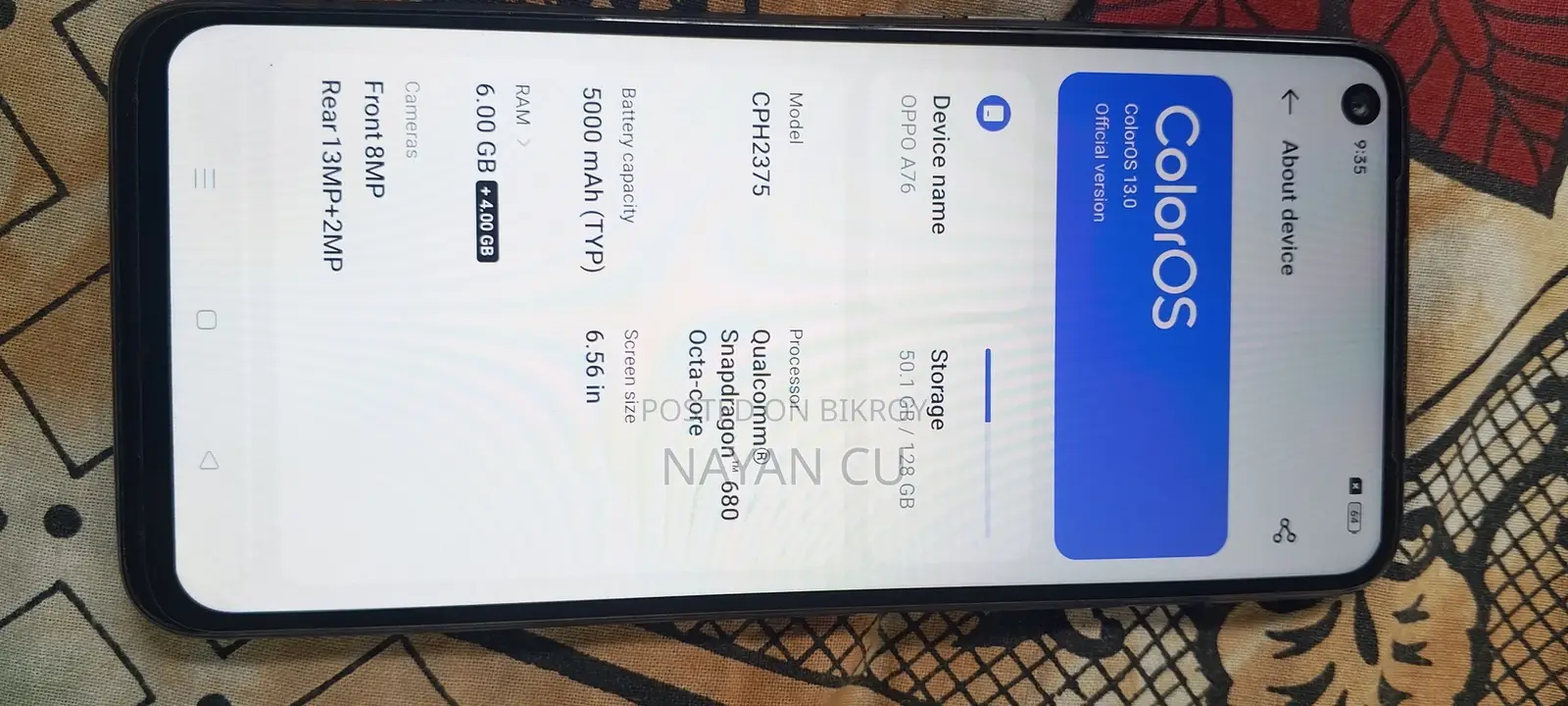 Oppo A76 128 GB Gray