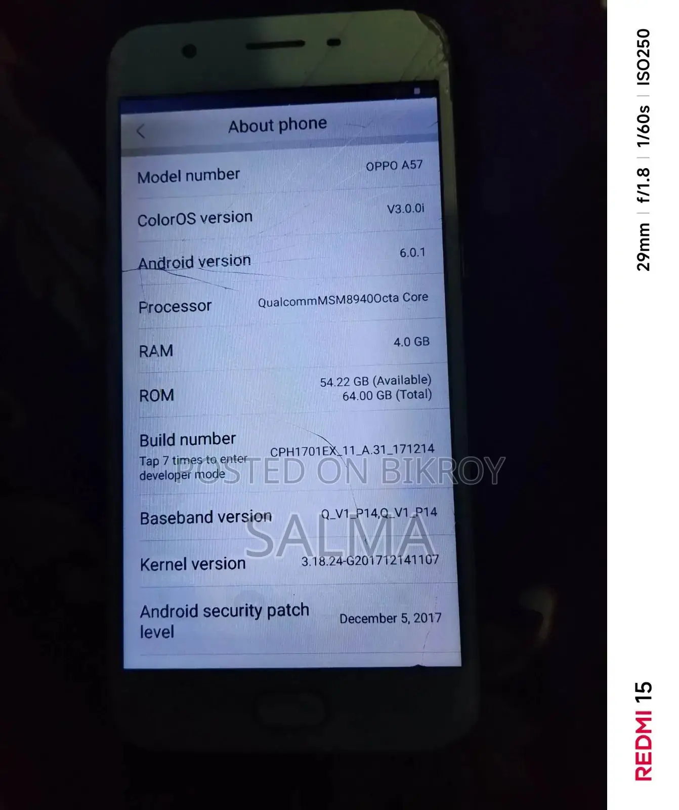 Oppo A57 64 GB Rose Gold