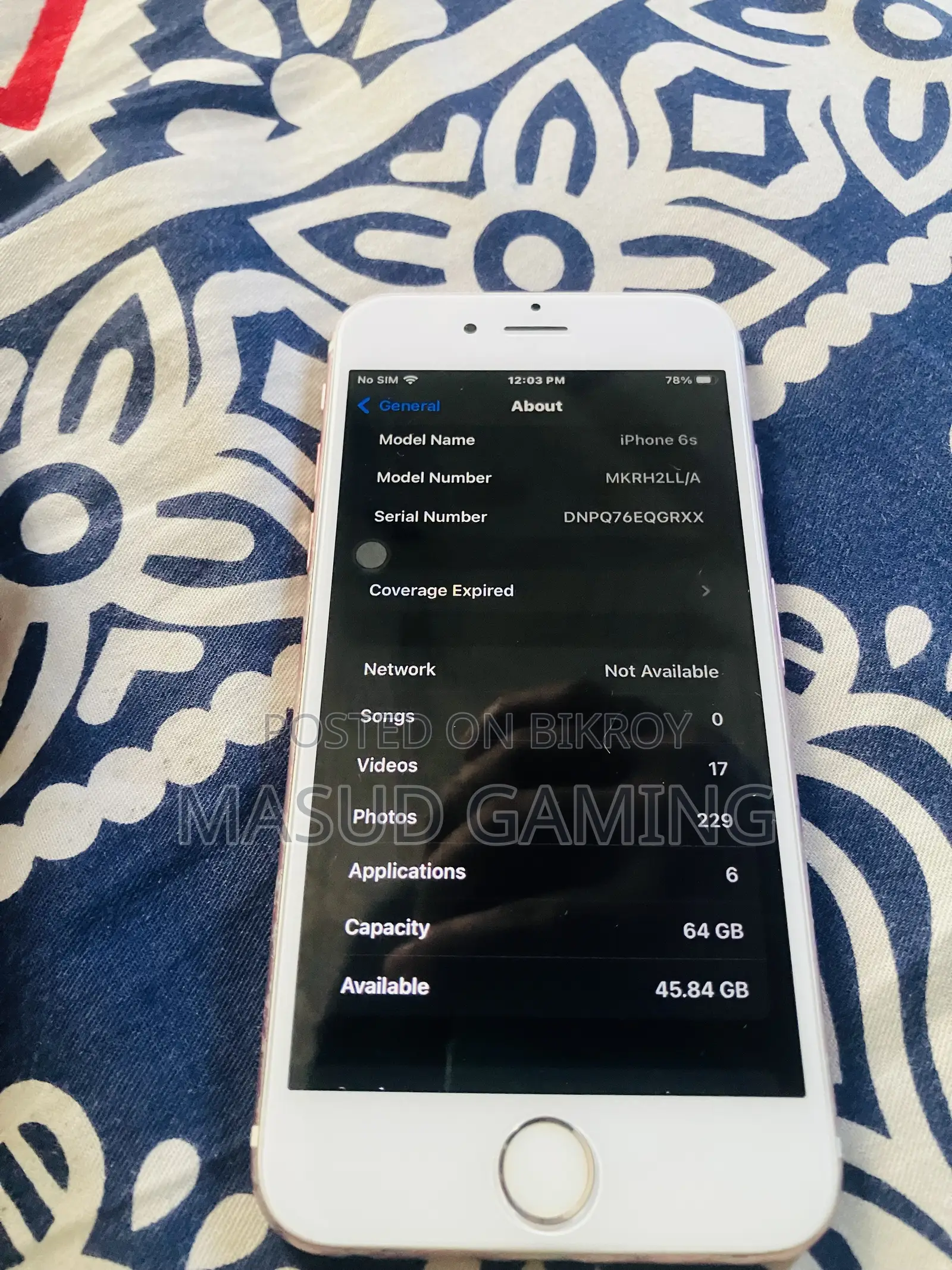 Apple iPhone 6s 64 GB Rose Gold