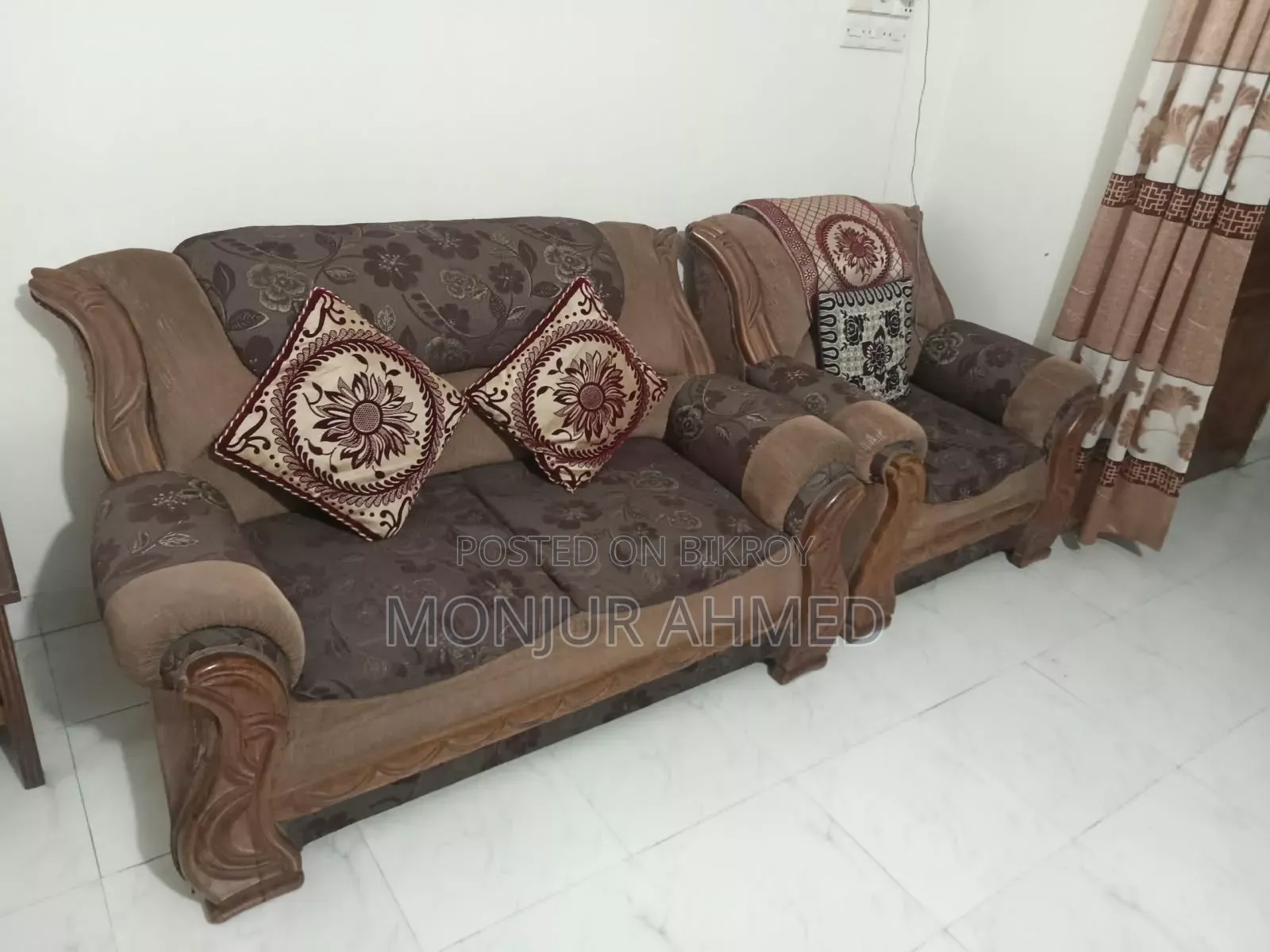 Shegun Wood Modern Sofa Set(2+1+2)