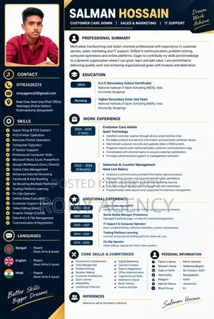 I Am Applying for the Customer Care Admin / IT Support Position.