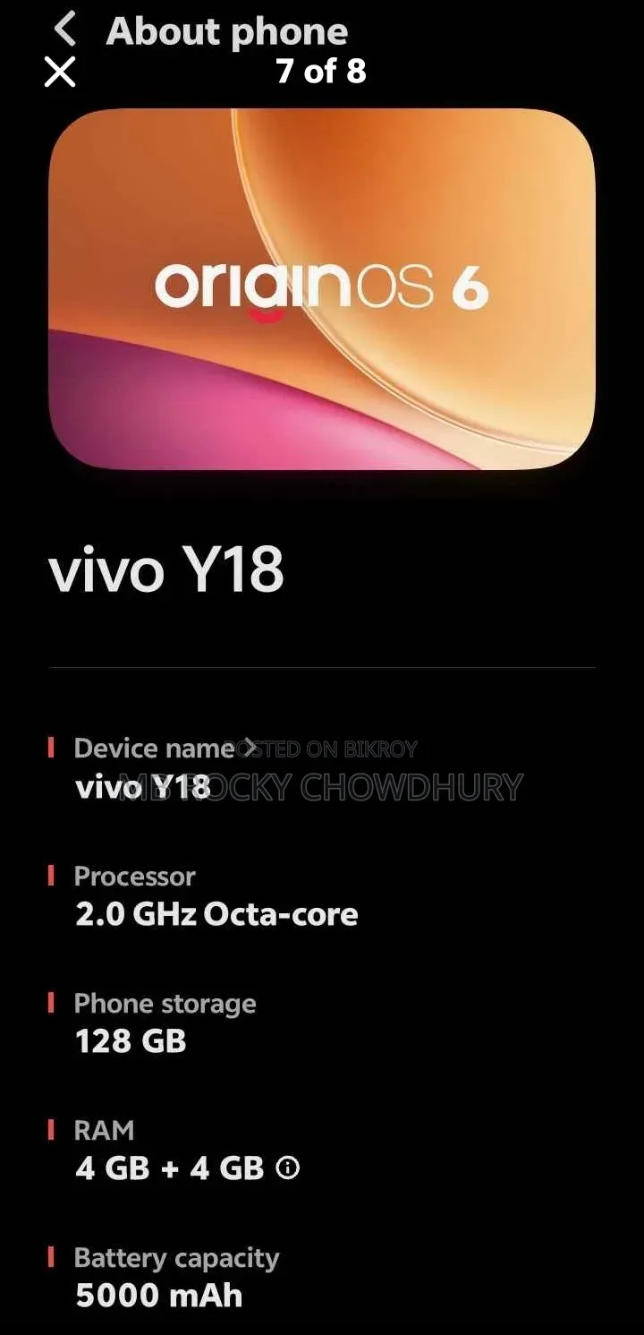 Vivo Y18 128 GB Black