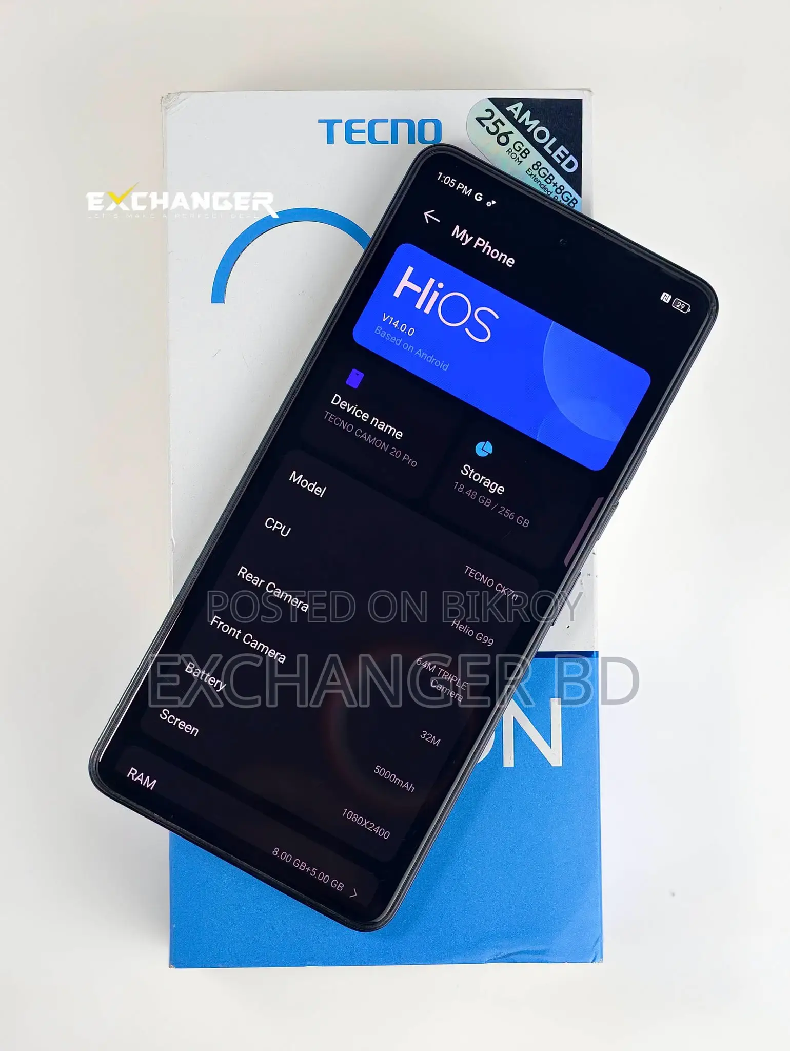টেকনো ক্যামন ২০ প্রো ২৫৬ জিবি গ্রে