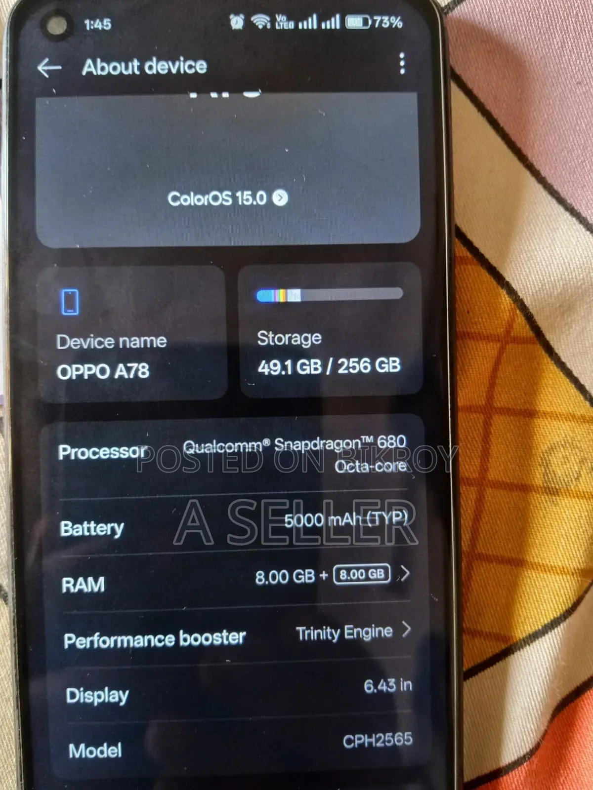 Oppo A78 4G 256 GB Black