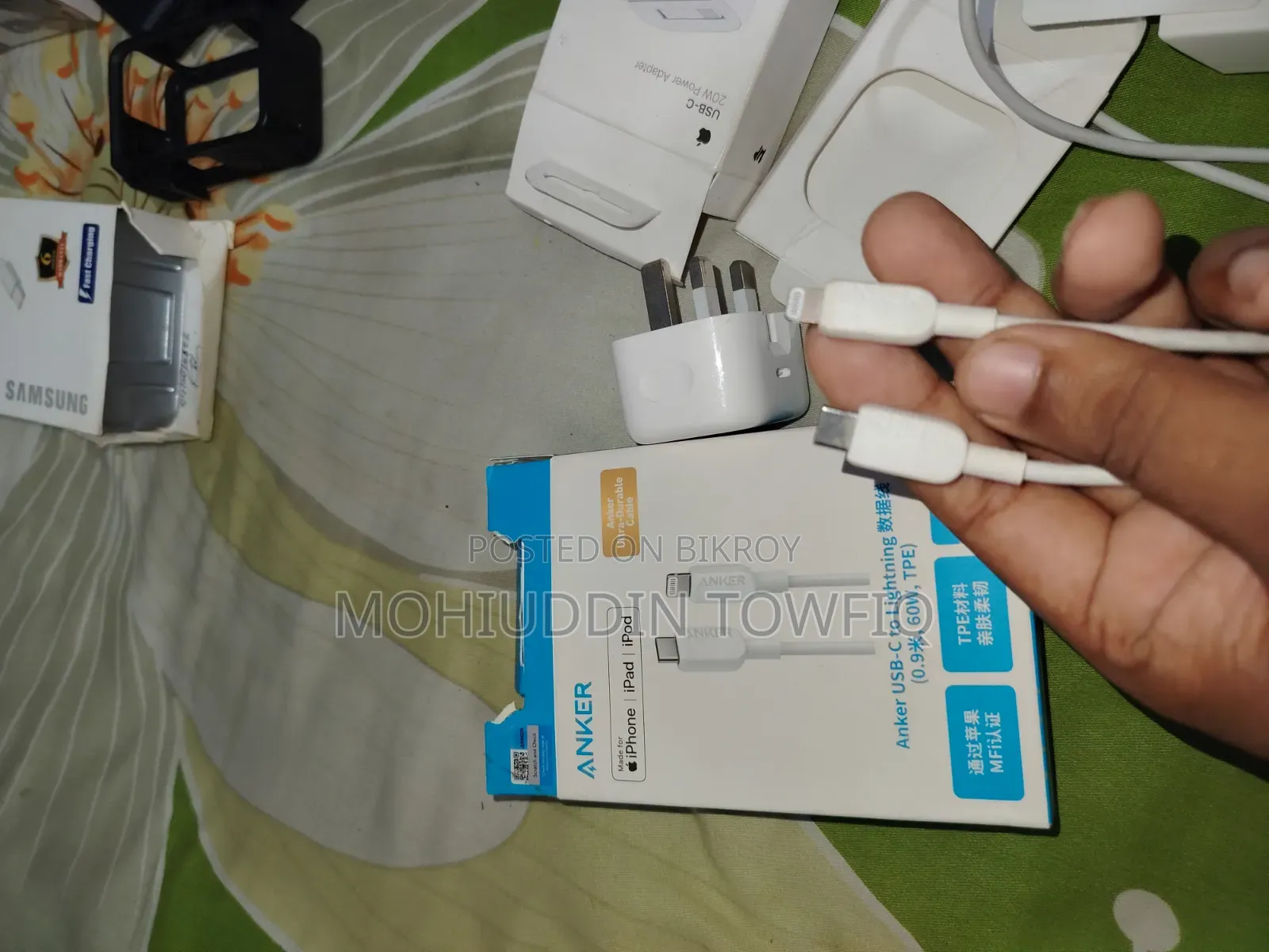 USB-C Original 20w Power Adapter and Anker iPhone Cable