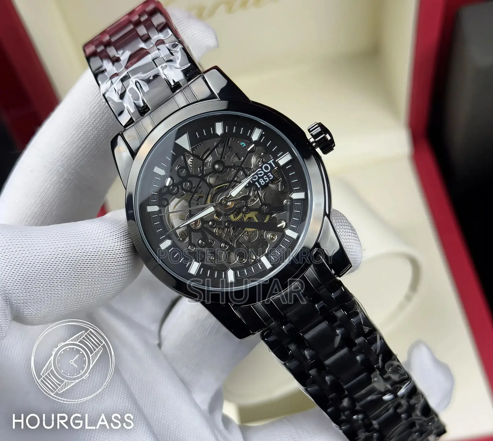 Mechanical Watch for Man Tissot Automatic Watche Black Colour