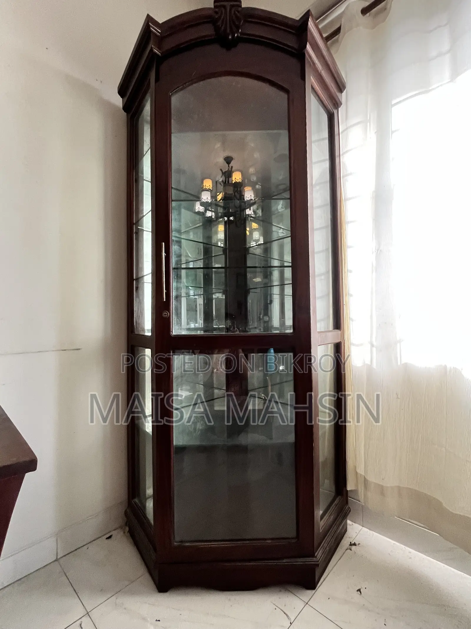 Corner Glass Cabinet for Living Room - Corner Showcase