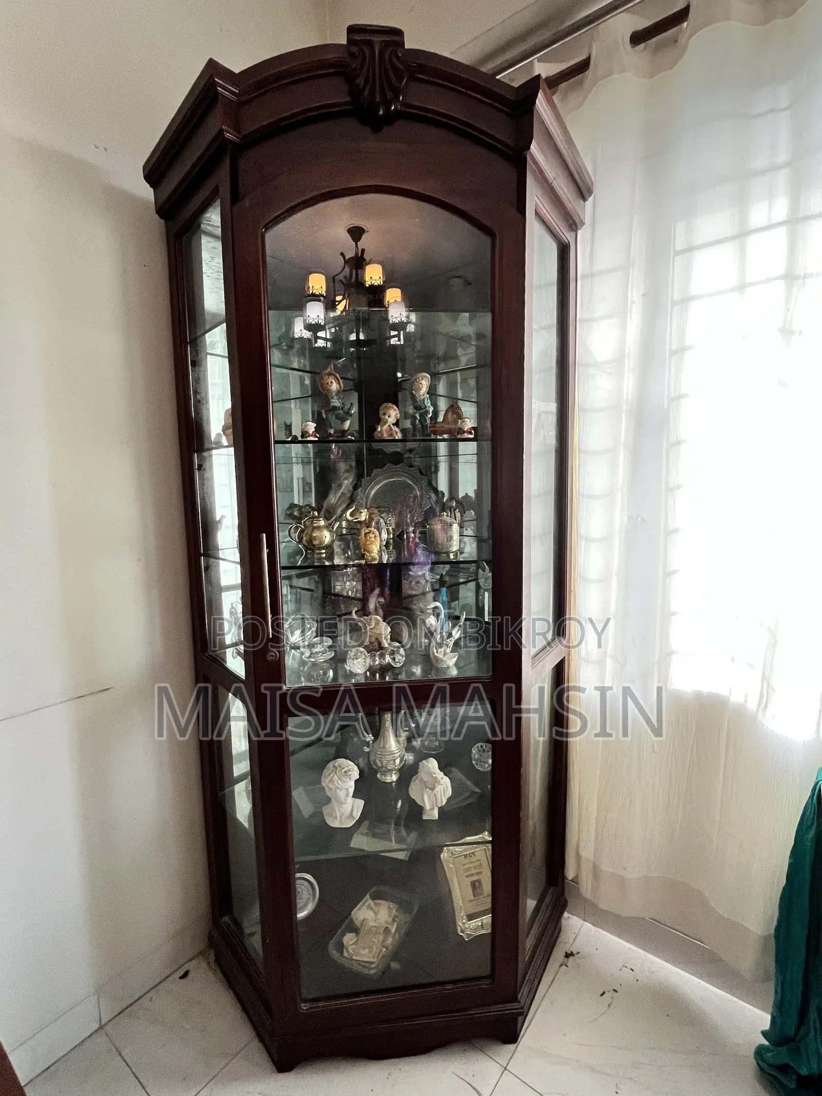 Corner Glass Cabinet for Living Room - Corner Showcase