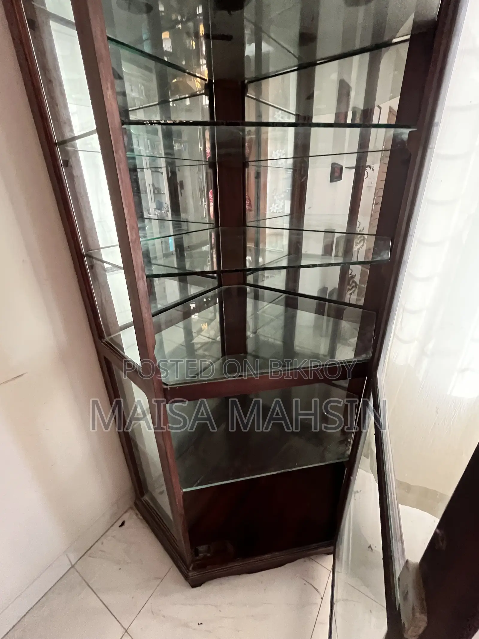 Corner Glass Cabinet for Living Room - Corner Showcase