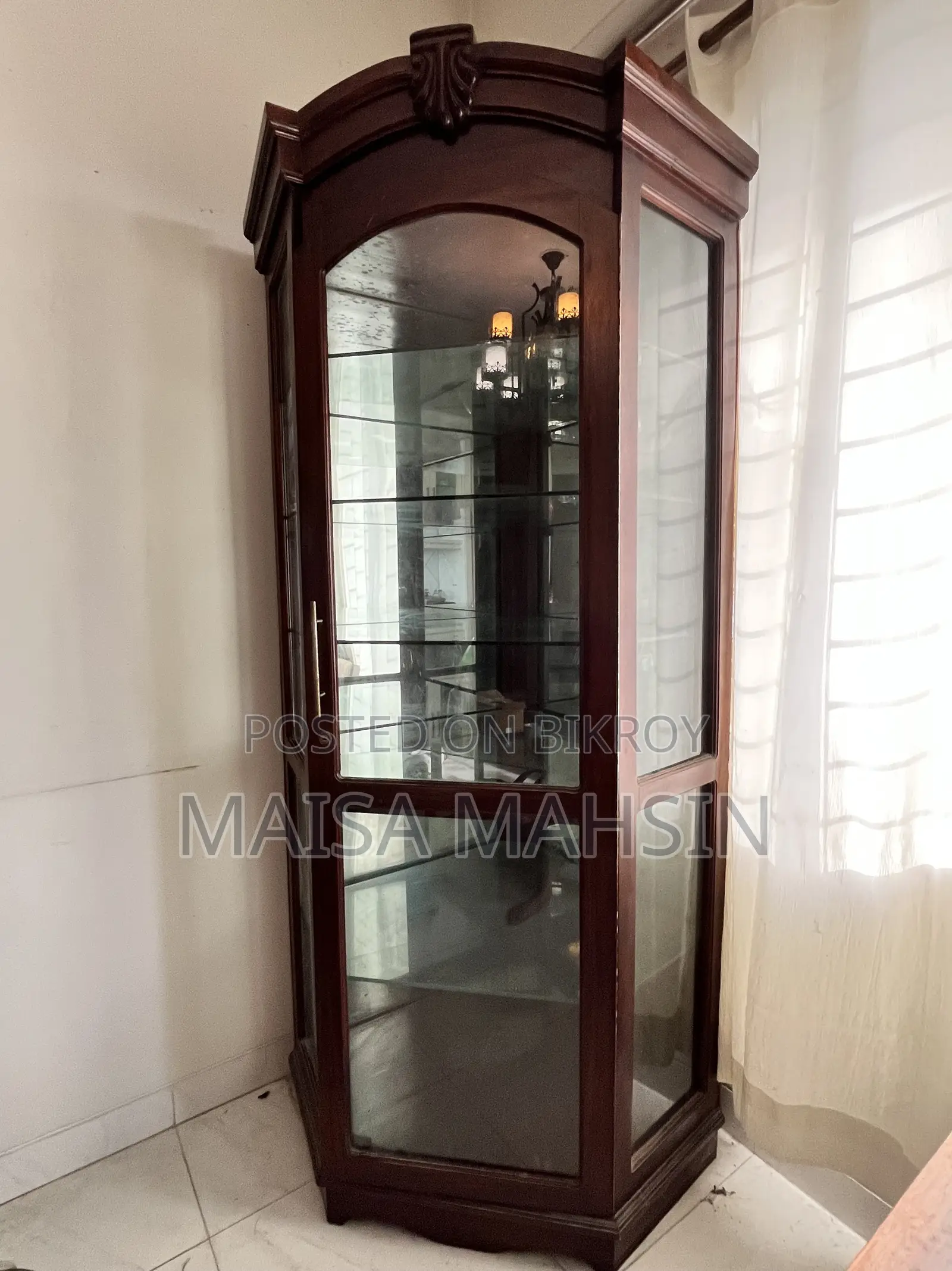 Corner Glass Cabinet for Living Room - Corner Showcase