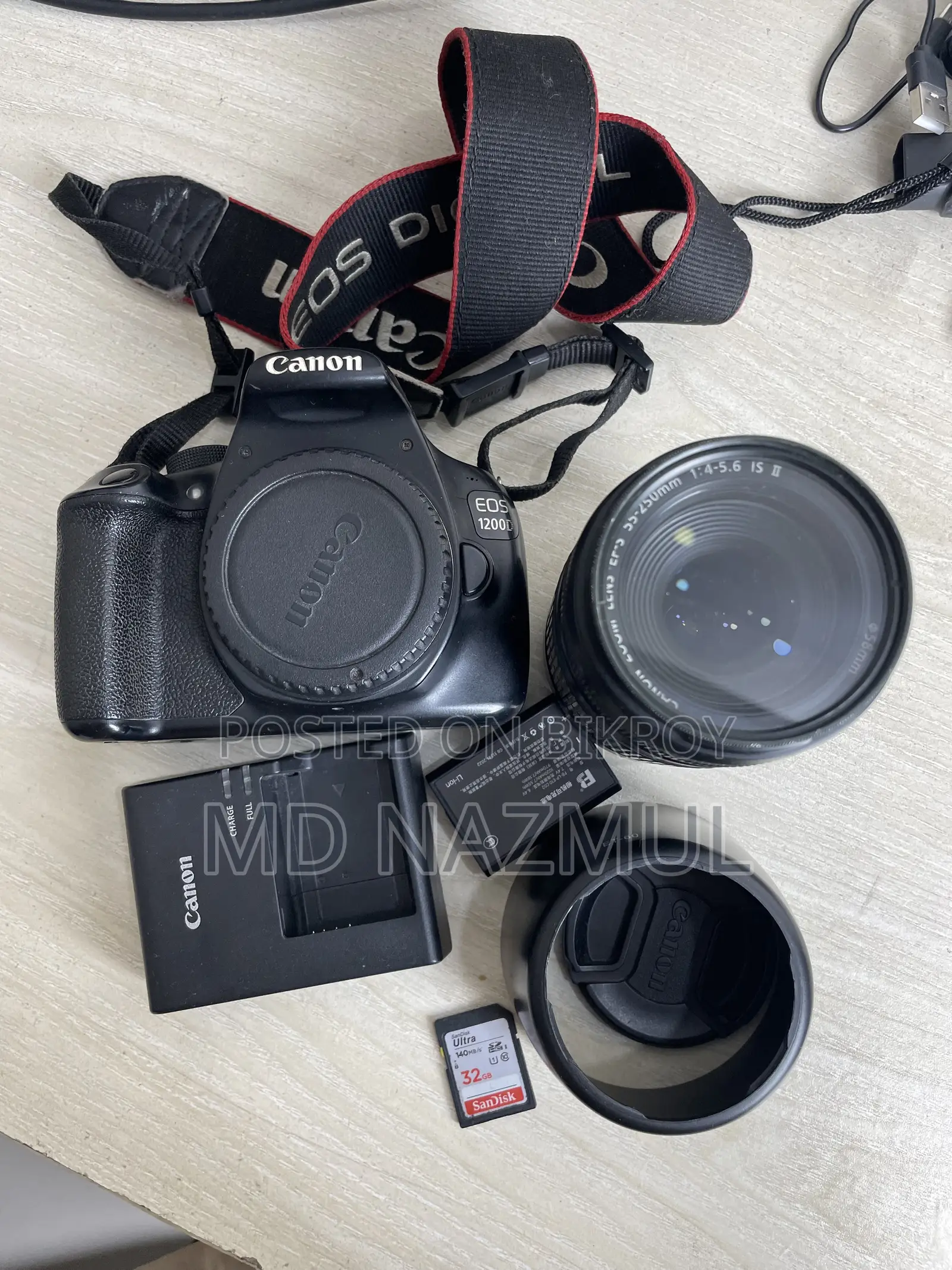 Canon 1200D Camera With Zoom Lens