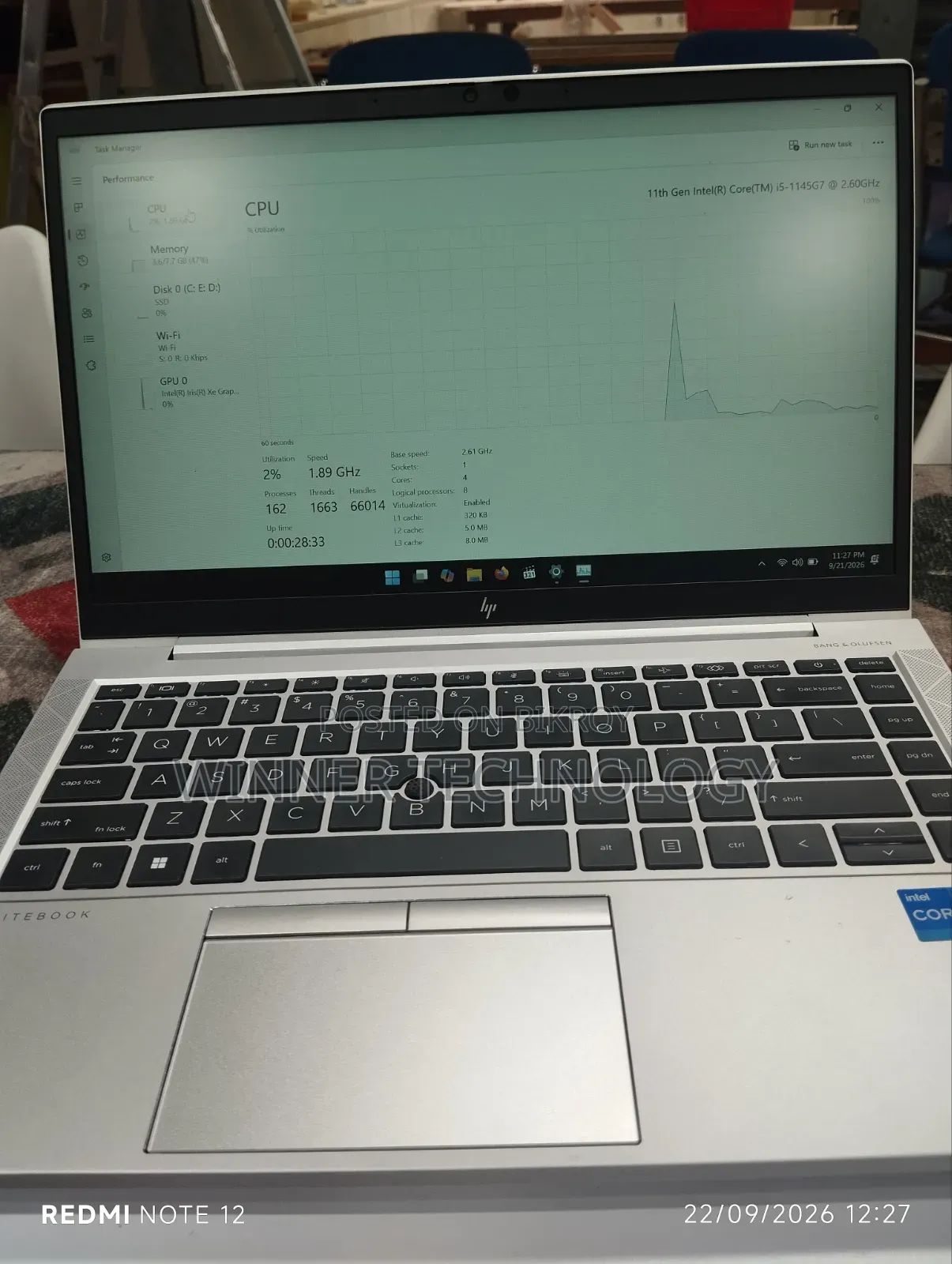 Laptop HP EliteBook 840 G8 8GB Intel Core i5 SSD 256GB