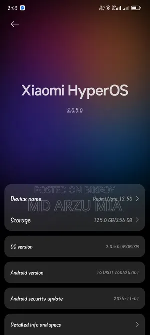 Xiaomi Redmi Note 12 256 GB Blue