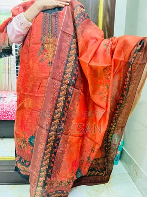 Black and Orange Combination Organza Two Piece Size 36