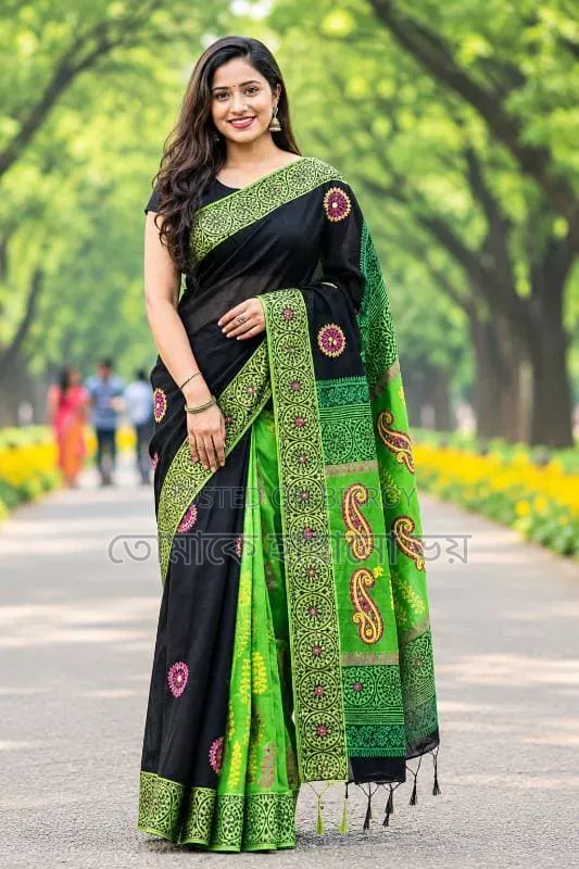 প্রিমিয়াম নকশি টাঙ্গাইল ধুপিয়ান সিল্ক শাড়ি