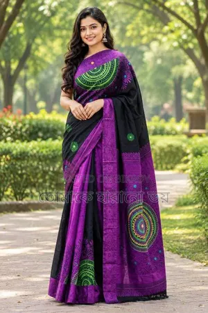 প্রিমিয়াম নকশি টাঙ্গাইল ধুপিয়ান সিল্ক শাড়ি