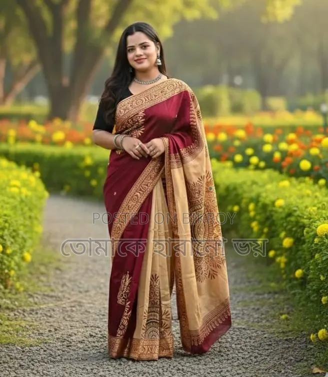 প্রিমিয়াম নকশি টাঙ্গাইল ধুপিয়ান সিল্ক শাড়ি