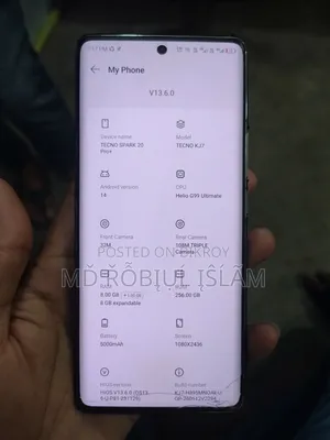 টেকনো স্পার্ক ২০ প্রো প্লাস ২৫৬ জিবি ব্ল্যাক