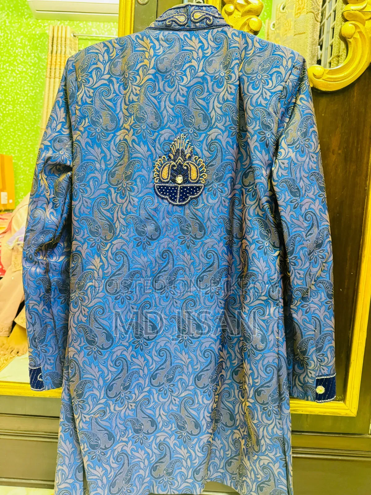 Royal Blue Color Gorgeous Embroidered Sherwani with Karchupi Work